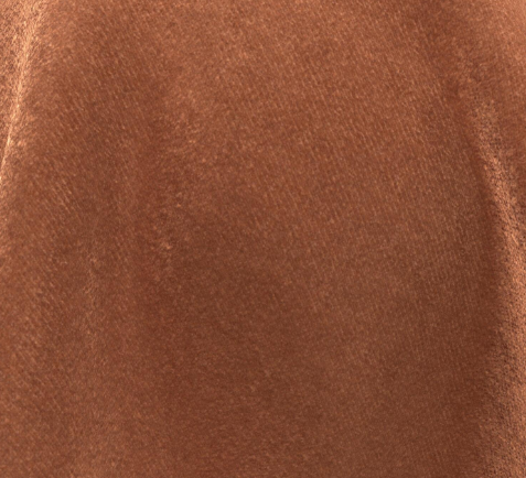 (FR)Fabric velvet shiny plain col. orange/terra (single width)