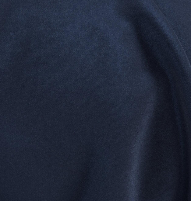 (FR)Fabric velvet shiny plain col. blue navy (single width)