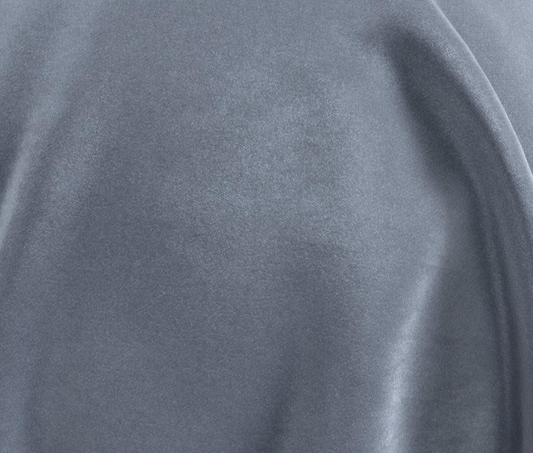 (FR)Fabric velvet shiny plain col. royal blue (single width)