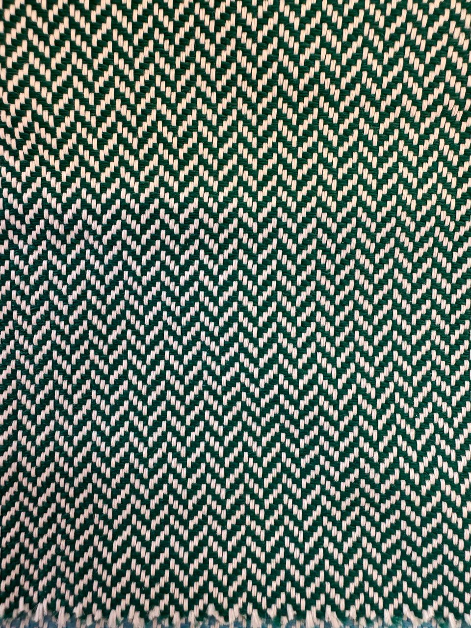 Outdoor fabric zigzag design col. dark green (single width)