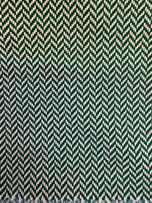 Outdoor fabric zigzag design col. dark green (single width)