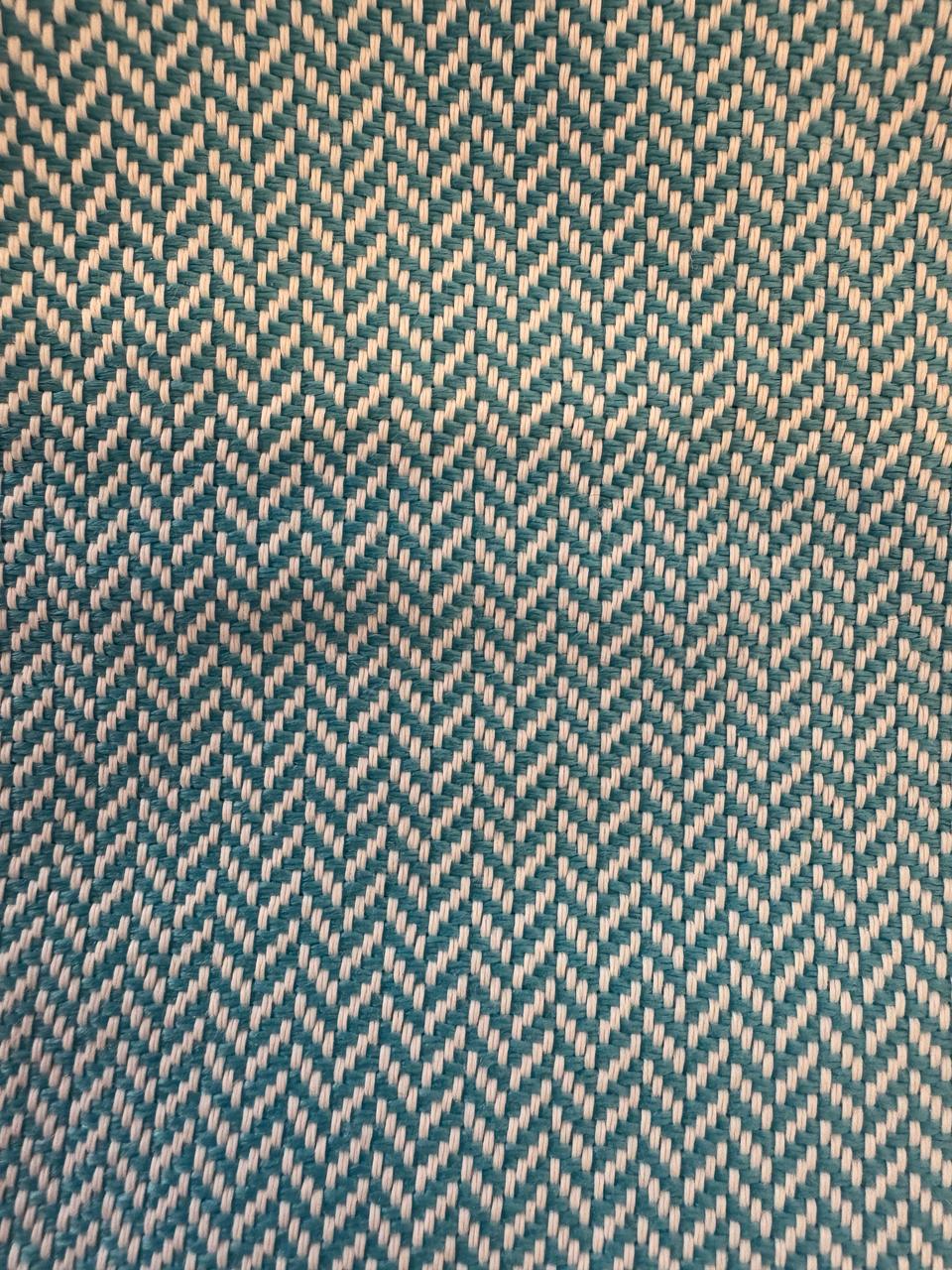 Outdoor fabric zigzag design col. blue turquoise (single width)