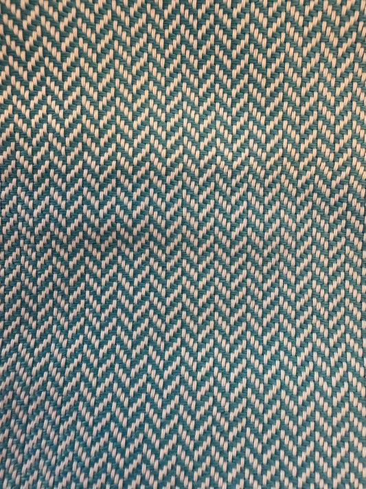 Outdoor fabric zigzag design col. blue turquoise (single width)