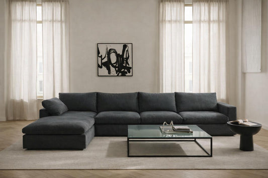 (W) L-SHAPE GARDENIA 430X95 (2 CORNER, 3 MID, 1 POUF)