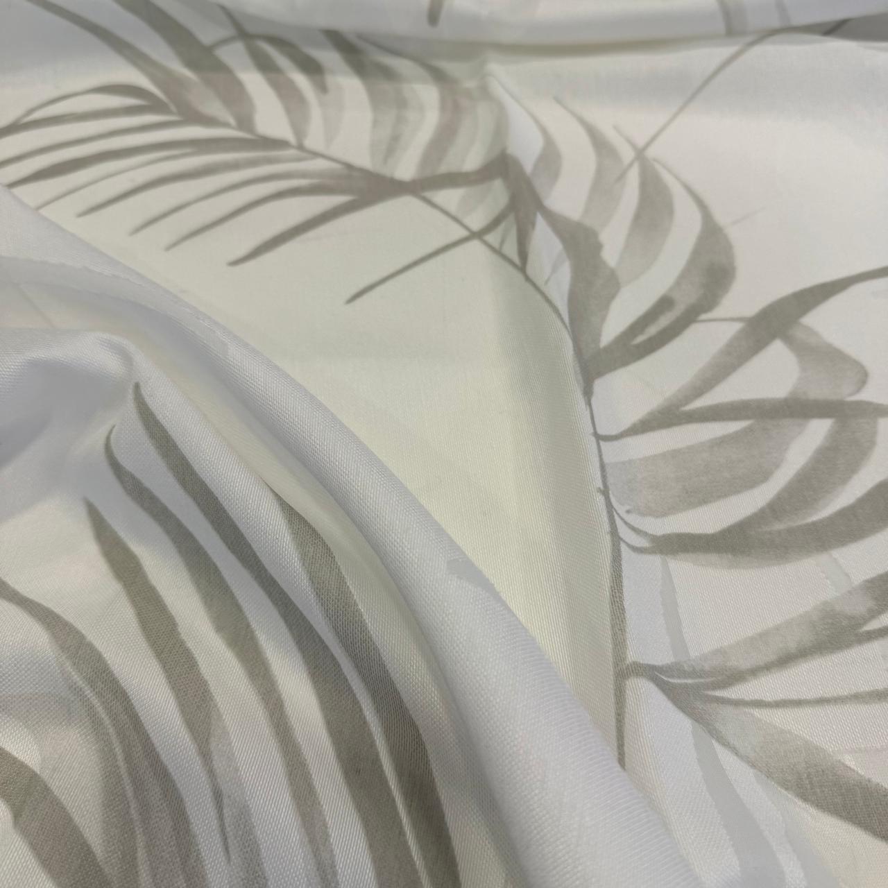 Sheer palms design col. white/grey (double width)