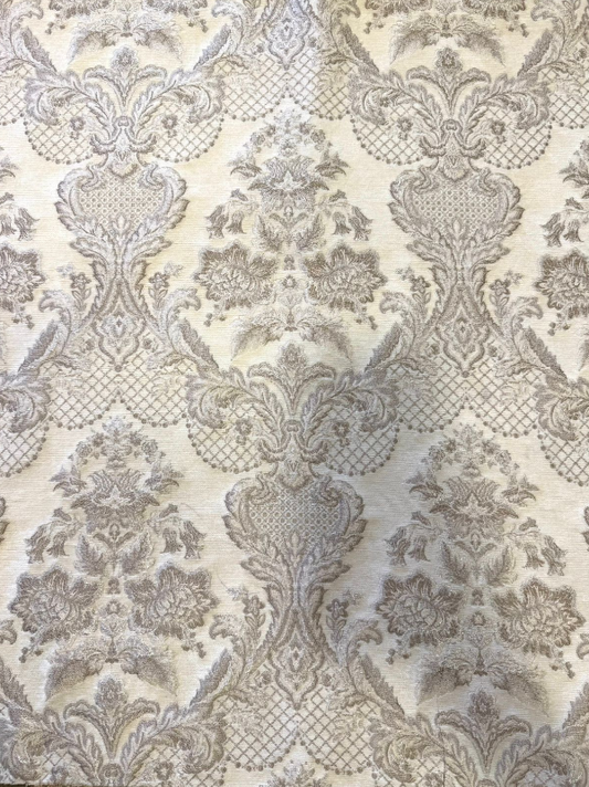 Jacquard fabric floral design col. beige (single width)