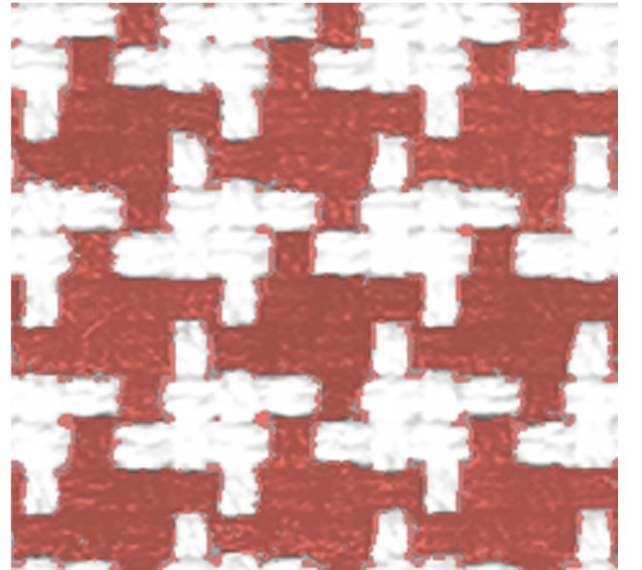 Fabric tetris design col. red (single width)