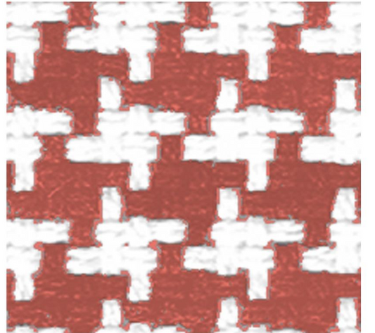 Fabric tetris design col. red (single width)