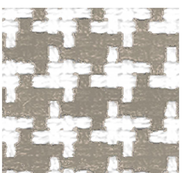 Fabric tetris design col. white/beige (single width)