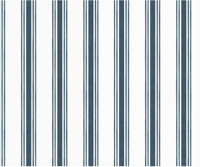 Fabric striped design col. blue/white (single width)