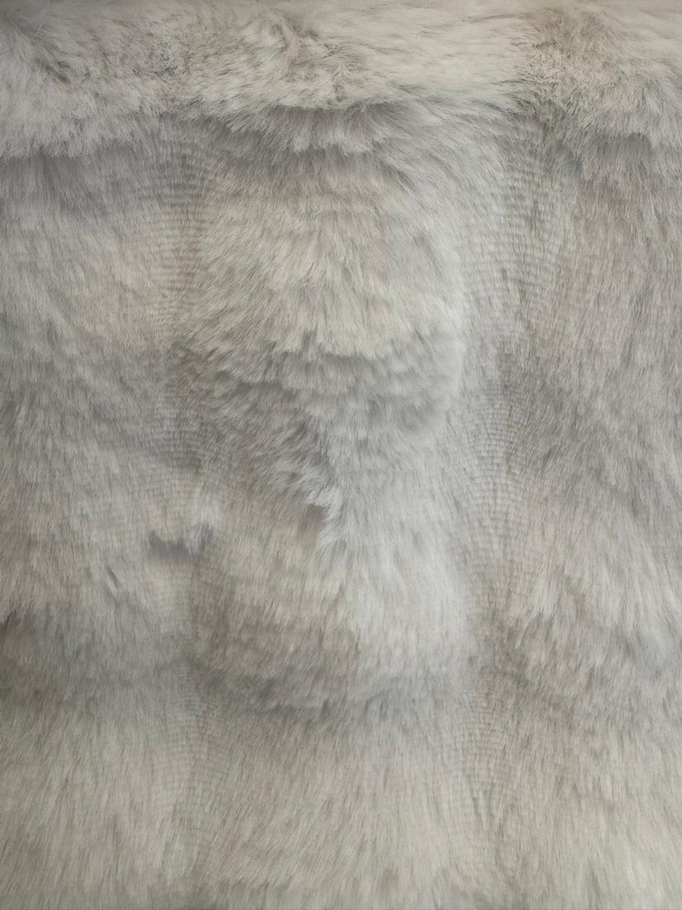 Fabric faux fur plain col. white (single width)