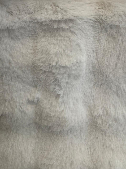 Fabric faux fur plain col. white (single width)