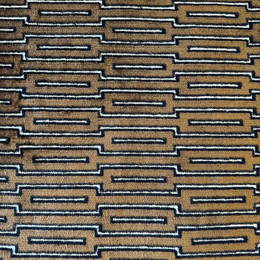 Fabric geometric design col. white,brown,black ( single width)