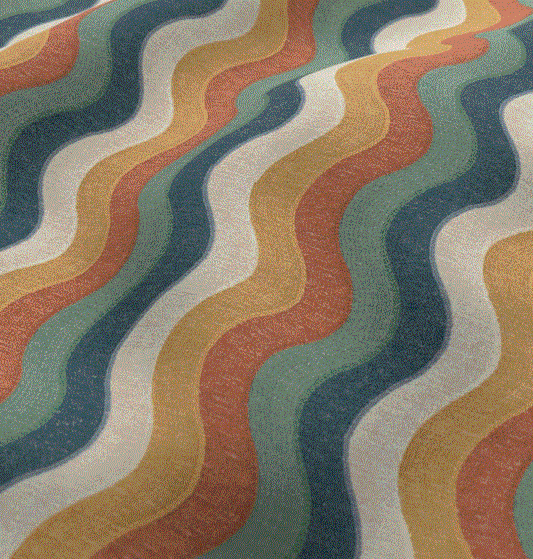 (FR) Fabric abstract modern design col. rainbow (single width)