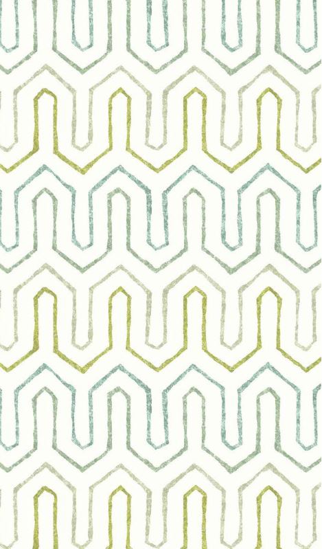 Outdoor fabric geometric design col.green (single width)