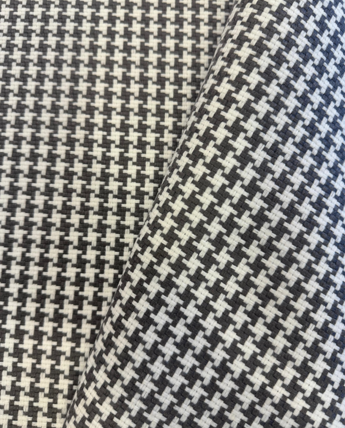 Outdoor fabric decorative plain col. white/grey (single width)