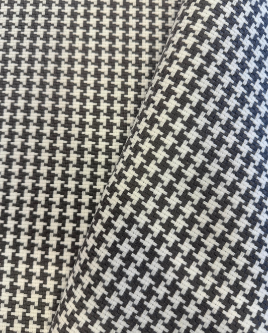 Outdoor fabric decorative plain col. white/grey (single width)