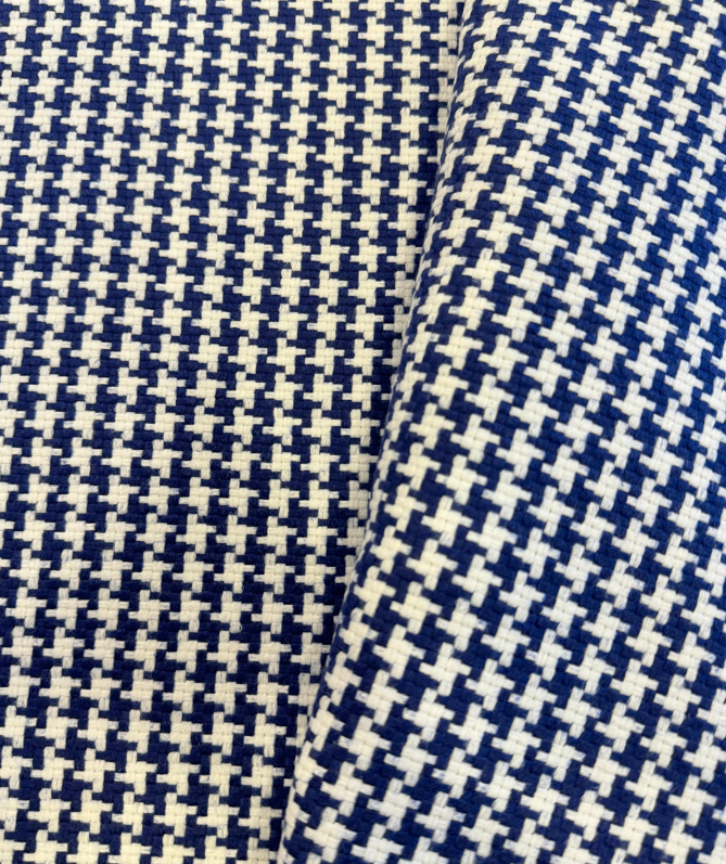 Outdoor fabric decorative plain col. white/blue (single width)