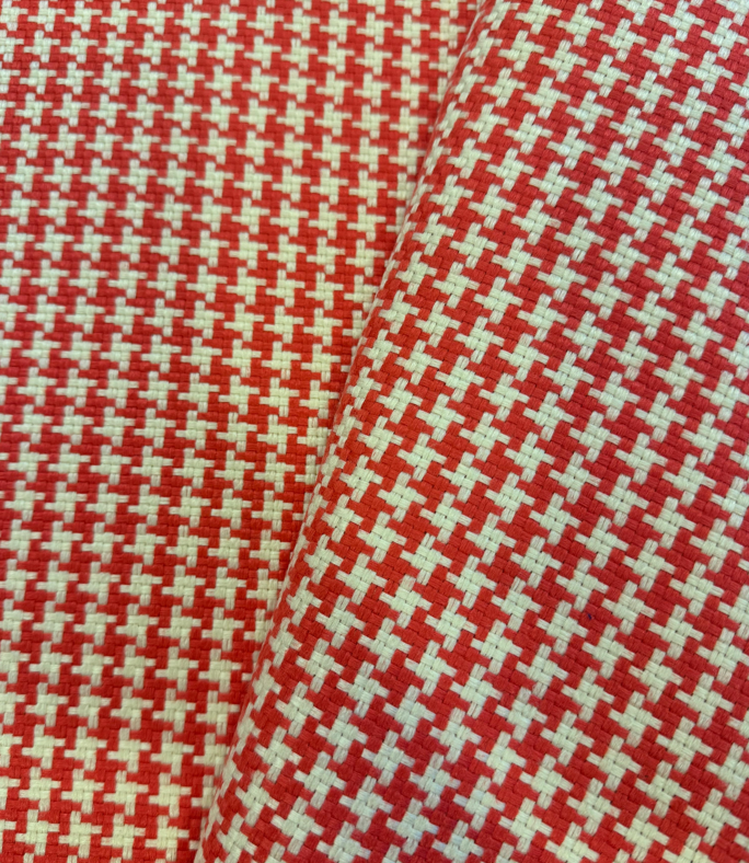 Outdoor fabric decorative plain col. white/red (single width)