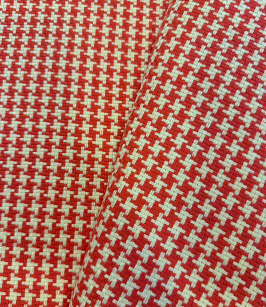 Outdoor fabric decorative plain col. white/red (single width)