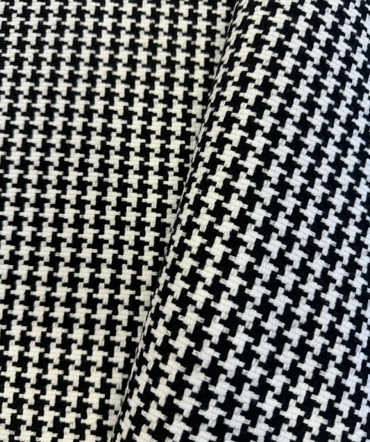 Outdoor fabric decorative plain col. white/black (single width)