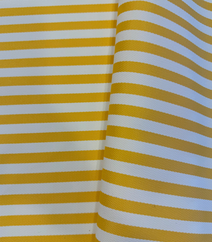 Outdoor fabric striped design col. white/yellow (single width)