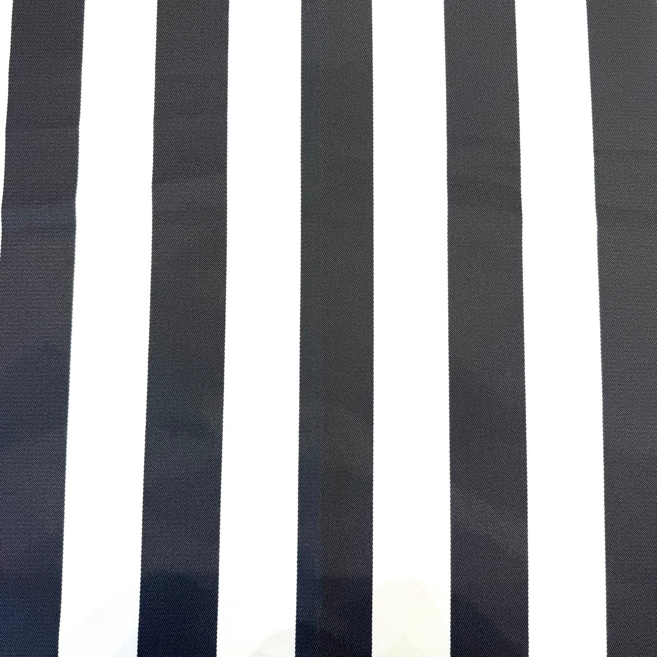 Outdoor fabric striped design col. black/white (single width)