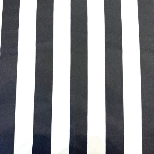 Outdoor fabric striped design col. black/white (single width)