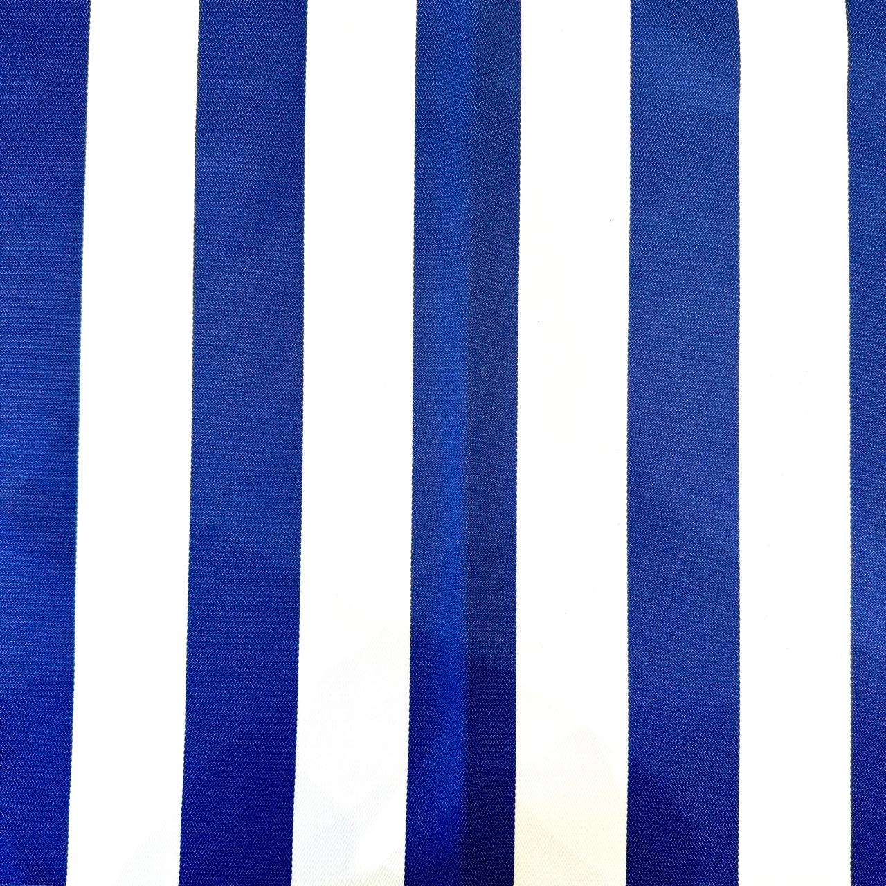 Outdoor fabric striped design col. blue/white (single width)