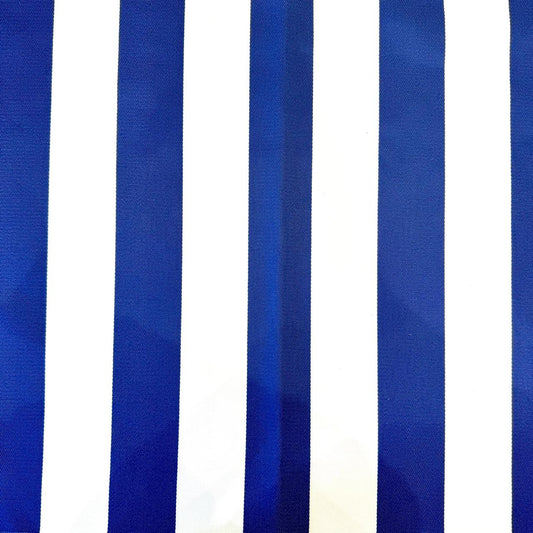 Outdoor fabric striped design col. blue/white (single width)