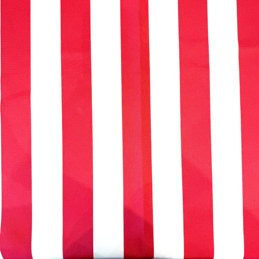 Outdoor fabric striped design col. white/red (single width)