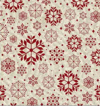 Christmas snowflake design col red/beige (double width)