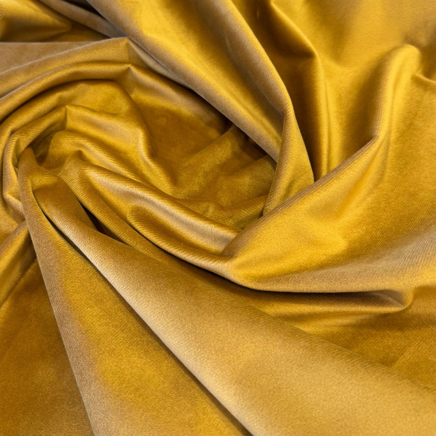 Fabric velvet plain col. mustard ( double width)