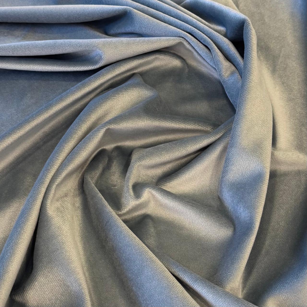Fabric velvet plain col. blue ( double width)