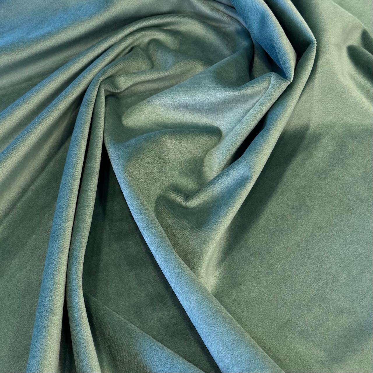 Fabric velvet plain col. light aqua blue ( double width)