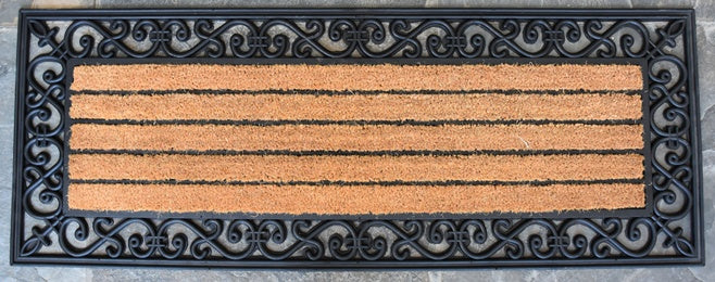 Door mats stripes design with rubber