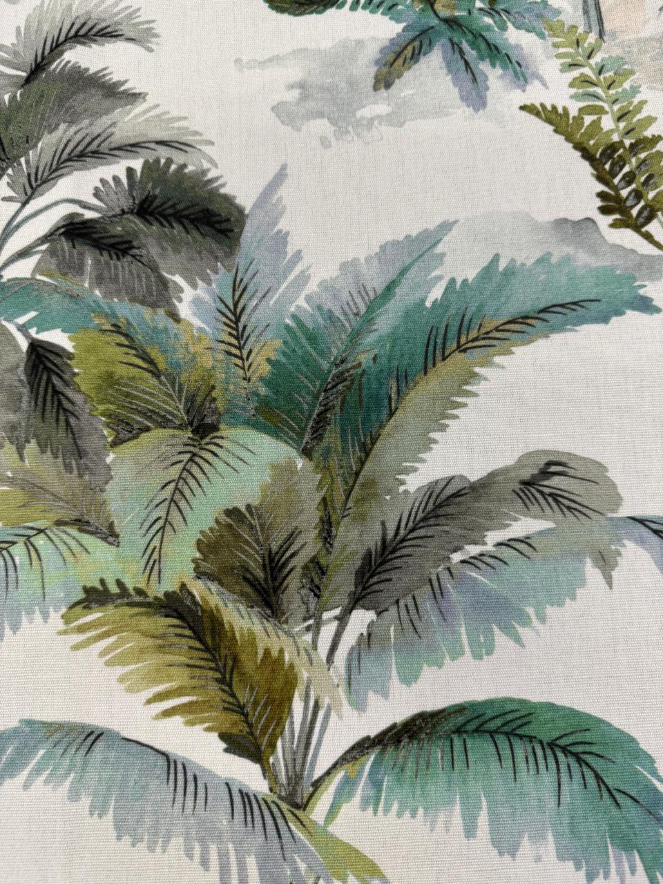 Outdoor fabric palms design col. Green/blue (single width)