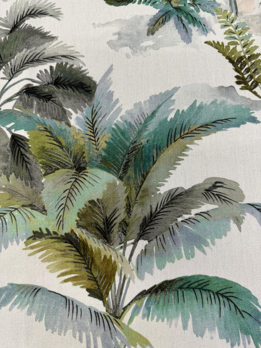 Outdoor fabric palms design col. Green/blue (single width)