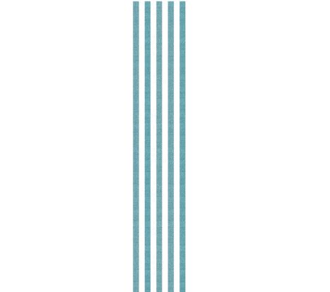 Outdoor fabric striped design col. white/blue (single width)