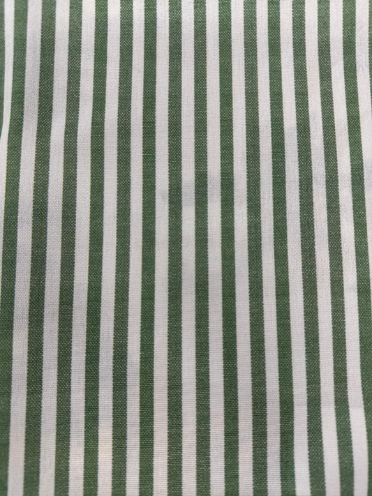 Outdoor fabric striped design col. white/green (single width)