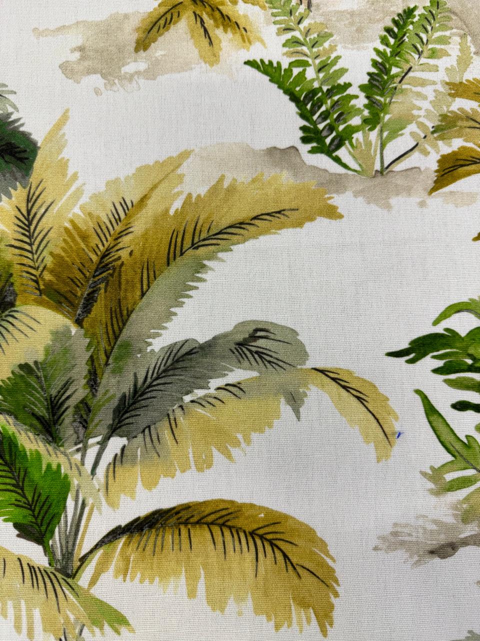 Outdoor fabric palms design col. beige/green (single width)