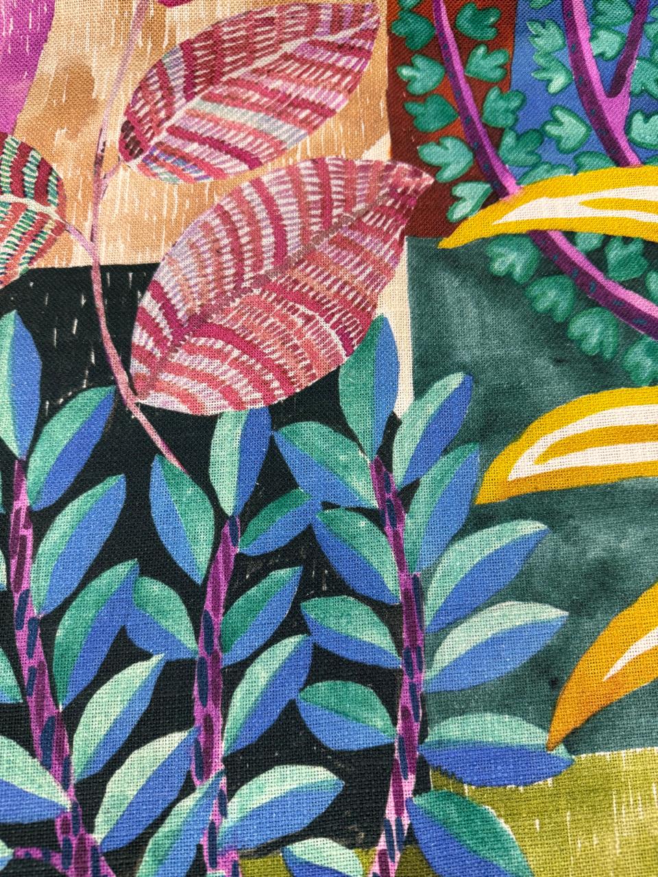 Fabric leaves design col. Multicolor (single width)