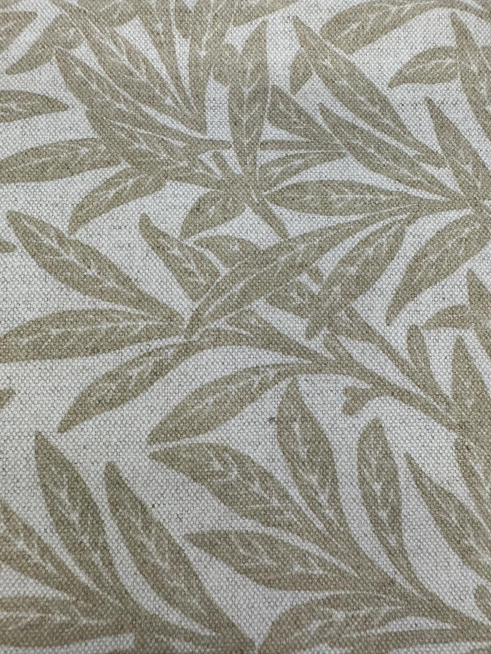 Fabric leaves design col. beige (single width)