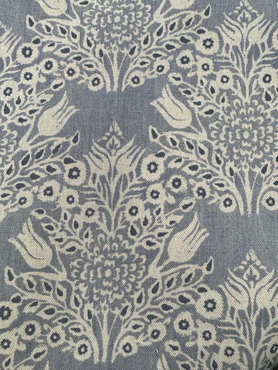Fabric baroque design col. blue/Beige (single width)