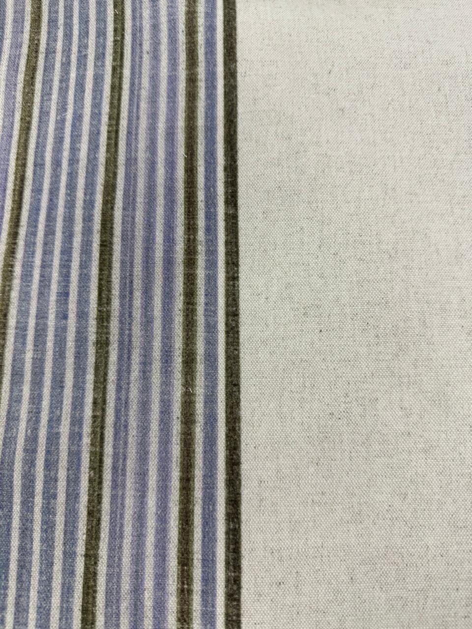 Fabric striped design col. blue/beige (single width)