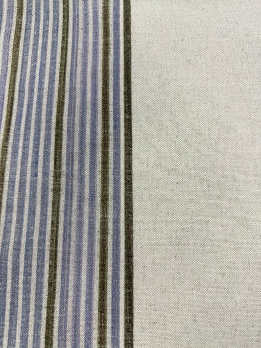 Fabric striped design col. blue/beige (single width)