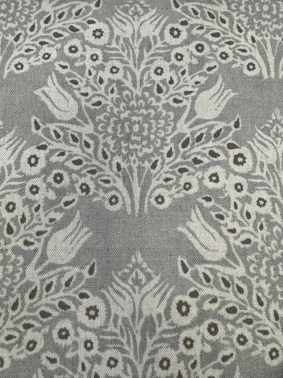 Fabric baroque design col. grey/Beige (single width)