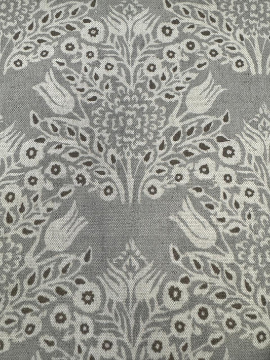 Fabric baroque design col. grey/Beige (single width)