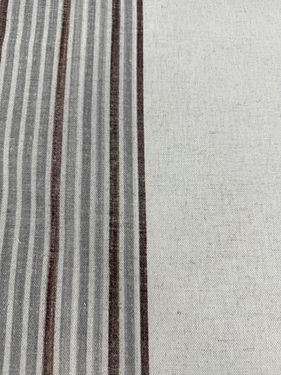 Fabric striped design col. grey/beige (single width)