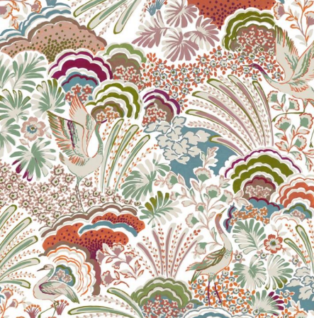 Fabric floral design col. multicolor (single width)